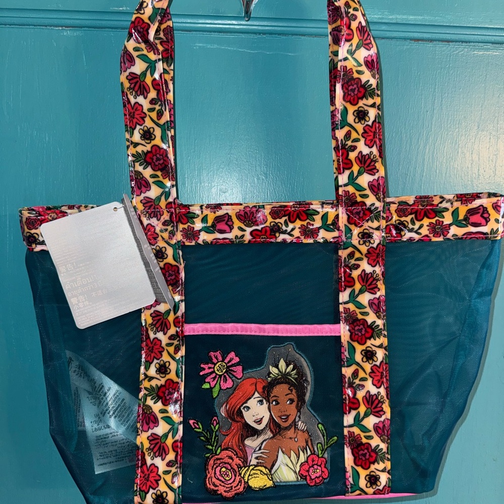 Disney Floral Mesh Tote Bag with Princess Design